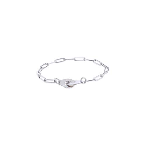 Pre-owned DINH VAN "Handcuffs" R12 Unisex Bracelet, 750/1000 White Gold