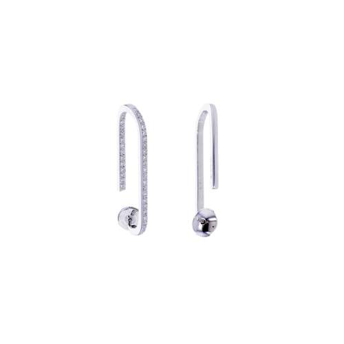 Boucles-oreilles d'occasion DINH VAN Maillon Slim or blanc 750/1000