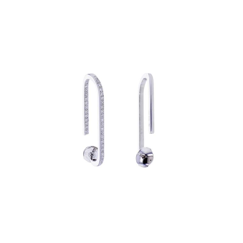 Boucles-oreilles d'occasion DINH VAN Maillon Slim or blanc 750/1000 - vue 1