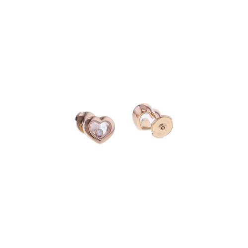 Boucles-oreilles d'occasion CHOPARD Happy Diamonds Icons or rose 750/1000