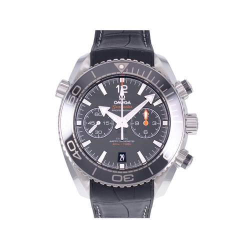 Montre d'occasion OMEGA Seamaster Planet Ocean 600m homme mouvement automatique certifié (cosc) bracelet cuir d'origine