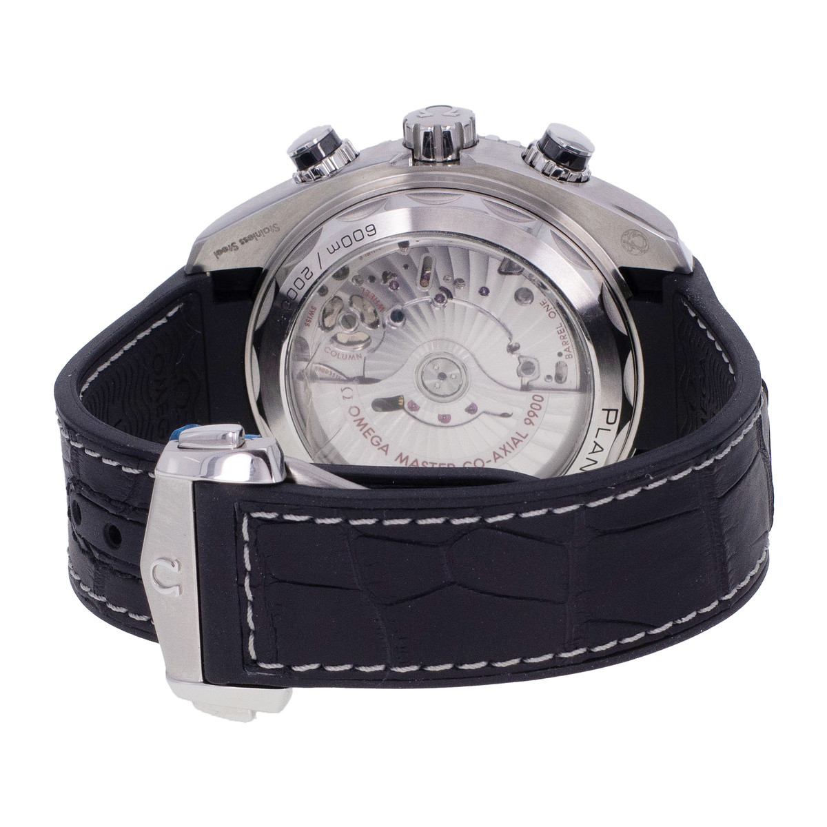 Montre d'occasion OMEGA Seamaster Planet Ocean 600m homme mouvement automatique certifié (cosc) bracelet cuir d'origine - vue 3
