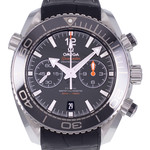 Montre d'occasion OMEGA Seamaster Planet Ocean 600m homme mouvement automatique certifié (cosc) bracelet cuir d'origine - vue D1