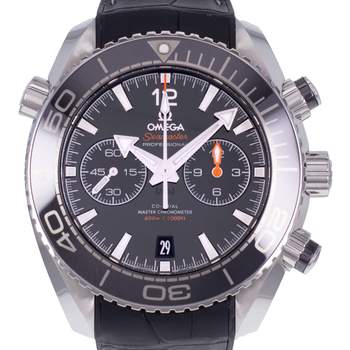 Montre d'occasion OMEGA Seamaster Planet Ocean 600m homme mouvement automatique certifié (cosc) bracelet cuir d'origine