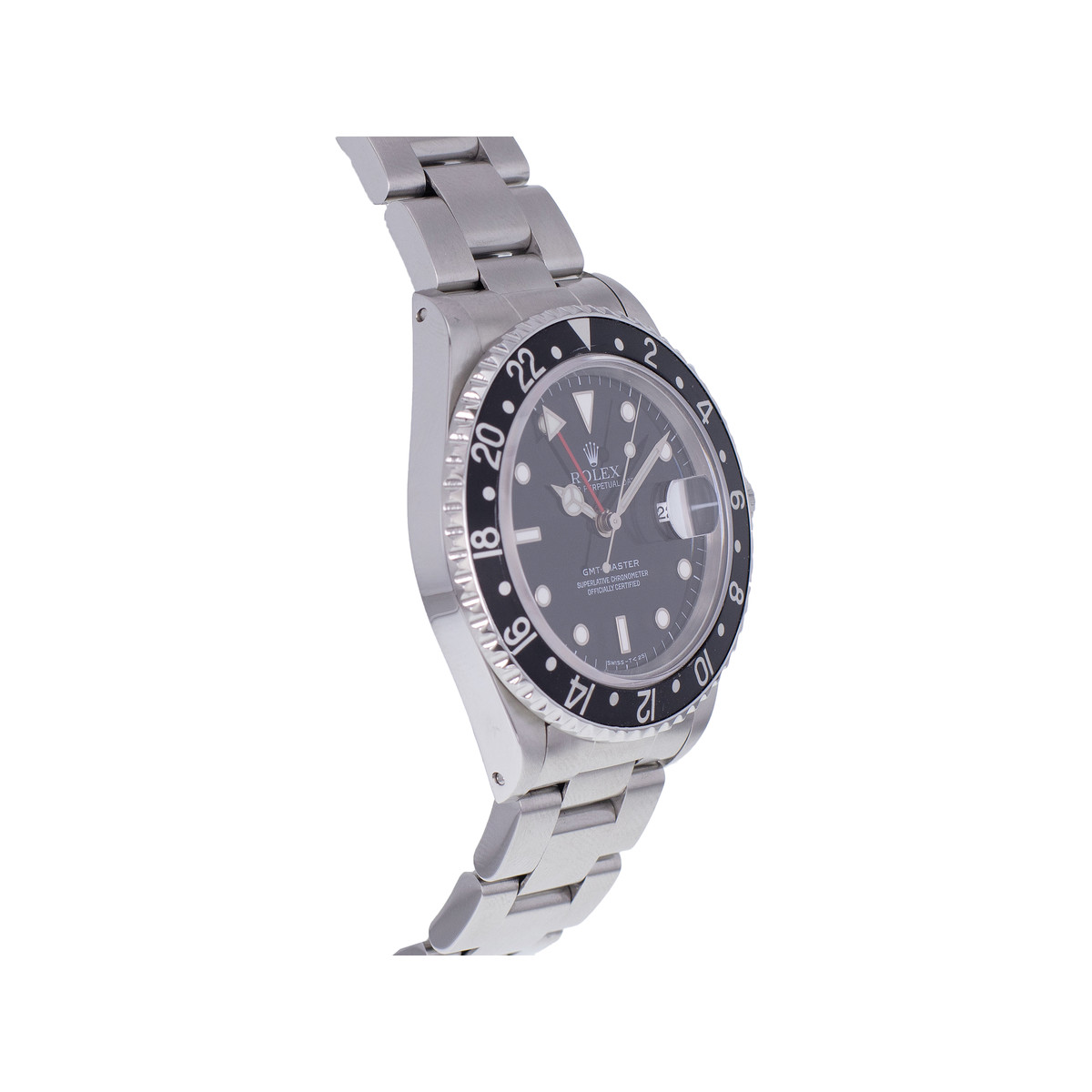 Montre d'occasion ROLEX GMT-Master homme mouvement automatique certifié (cosc) bracelet acier - vue 2
