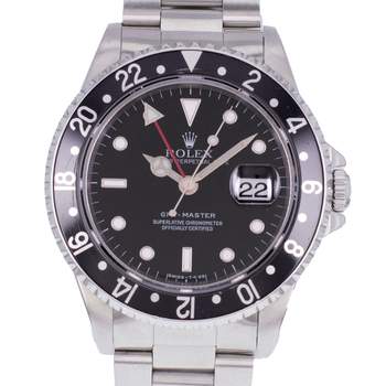 Montre d'occasion ROLEX GMT-Master homme mouvement automatique certifié (cosc) bracelet acier