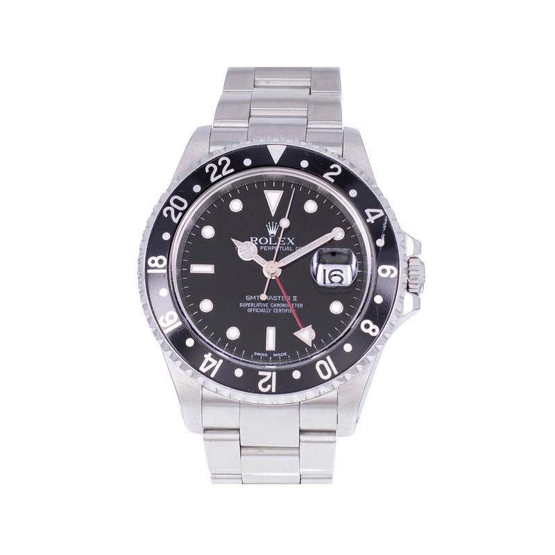 Montre d'occasion ROLEX GMT-Master II homme mouvement automatique certifié (cosc) bracelet acier - vue 1