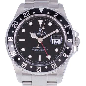 Montre d'occasion ROLEX GMT-Master II homme mouvement automatique certifié (cosc) bracelet acier