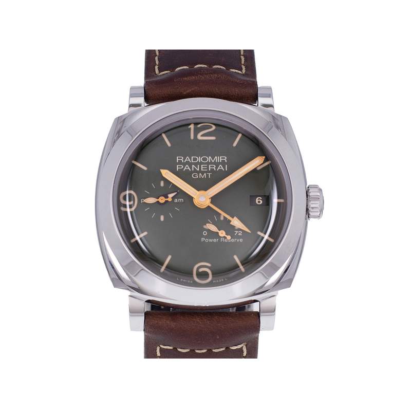 Montre d'occasion PANERAI Radiomir GMT Réserve de Marche homme automatique bracelet cuir d'origine - vue 1