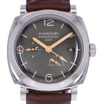 Montre d'occasion PANERAI Radiomir GMT Réserve de Marche homme automatique bracelet cuir d'origine - vue D1