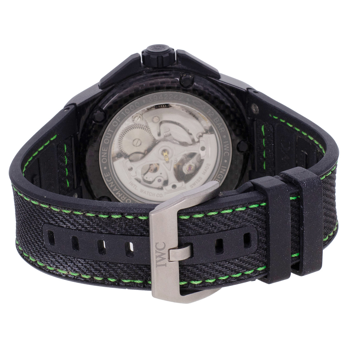 Montre d'occasion IWC Ingenieur Céramique Carbon homme automatique bracelet caoutchouc - vue 3