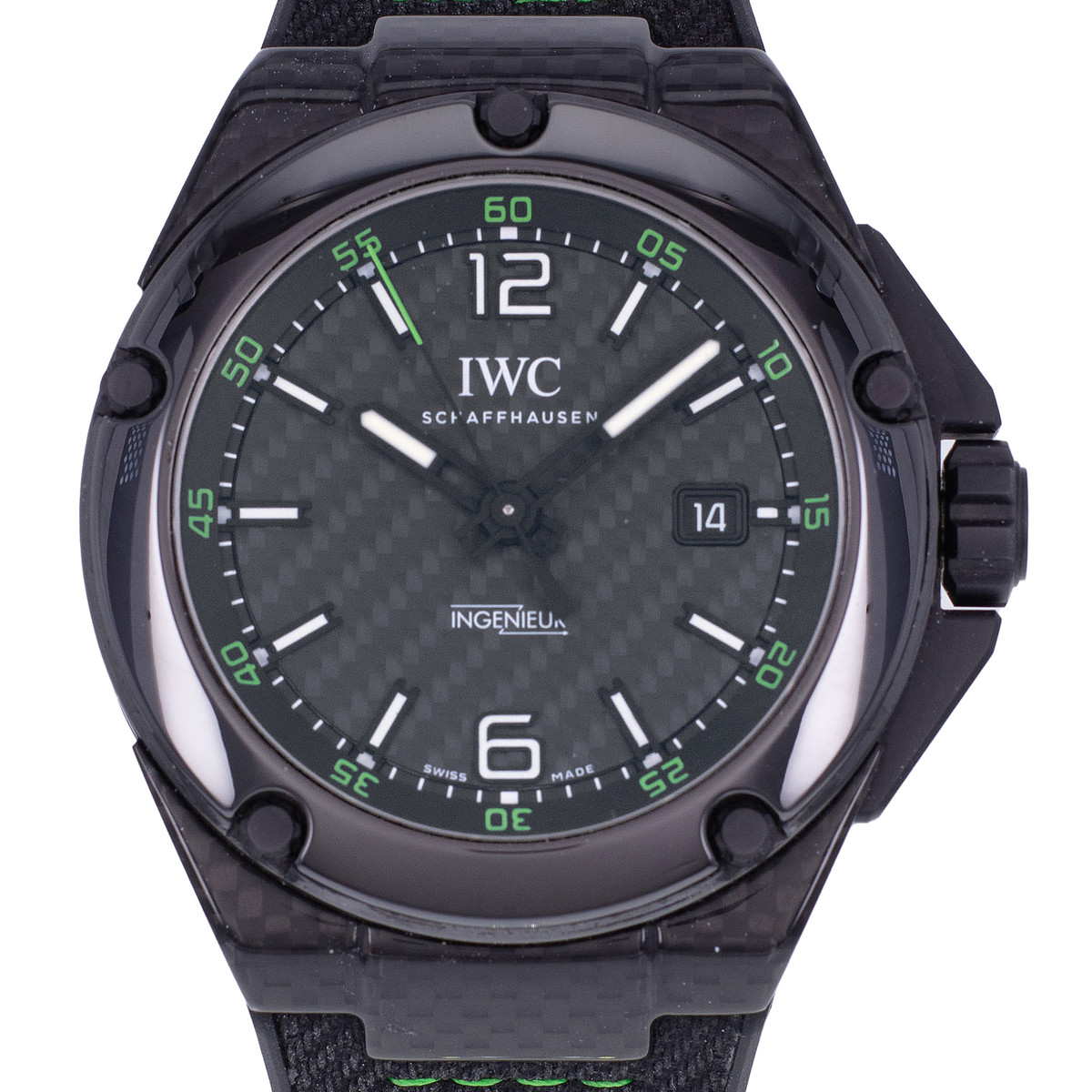 Montre d'occasion IWC Ingenieur Céramique Carbon homme automatique bracelet caoutchouc - vue D1