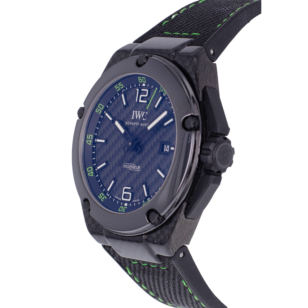 Montre d'occasion IWC Ingenieur Céramique Carbon homme automatique bracelet caoutchouc - vue D2