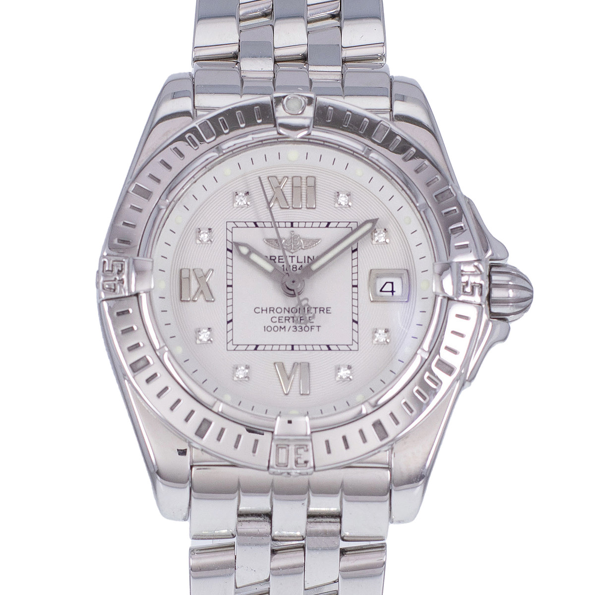 Montre d'occasion BREITLING Cockpit Lady Diamants femme quartz bracelet acier - vue D1