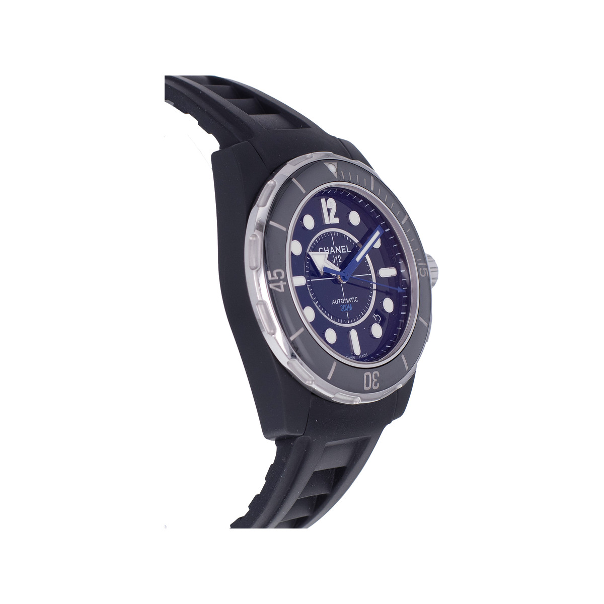Montre d'occasion CHANEL J12 Marine 42 mm homme automatique bracelet caoutchouc - vue 2