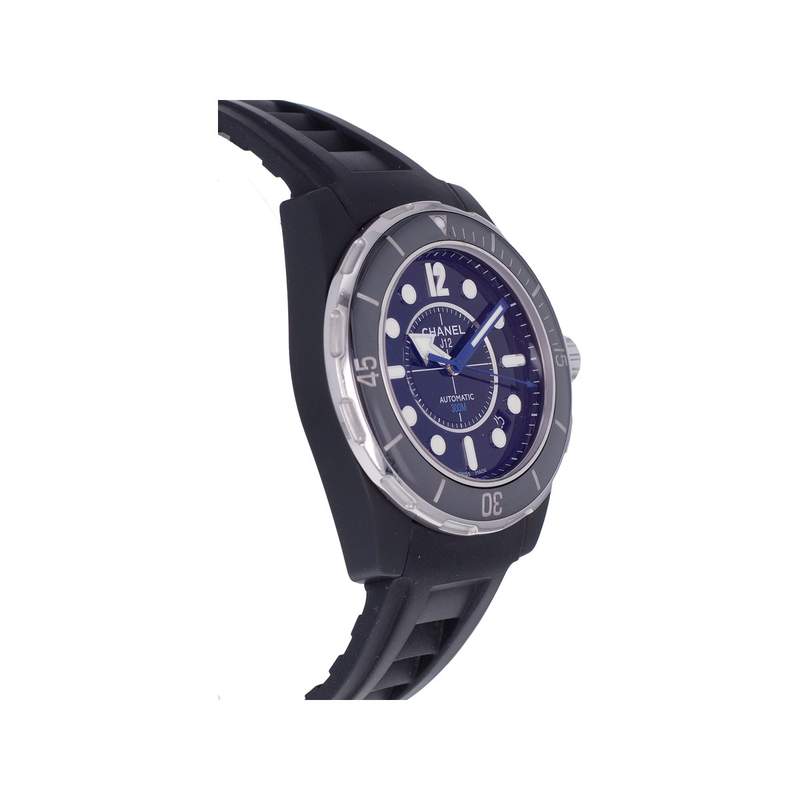 Montre d'occasion CHANEL J12 Marine 42 mm homme automatique bracelet caoutchouc - vue 2