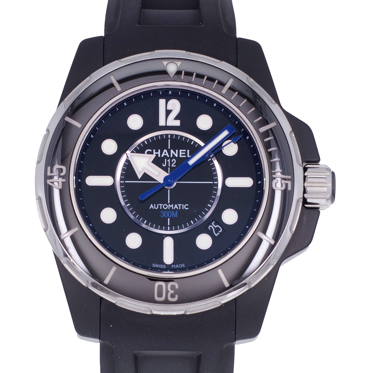 Montre d'occasion CHANEL J12 Marine 42 mm homme automatique bracelet caoutchouc - vue D1