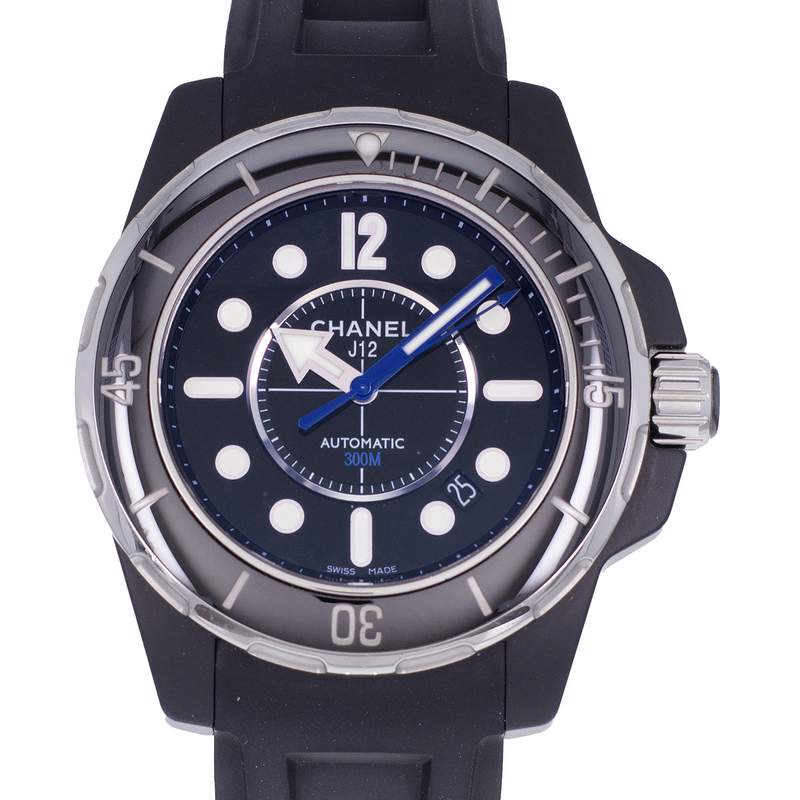 Montre d'occasion CHANEL J12 Marine 42 mm homme automatique bracelet caoutchouc - vue D1