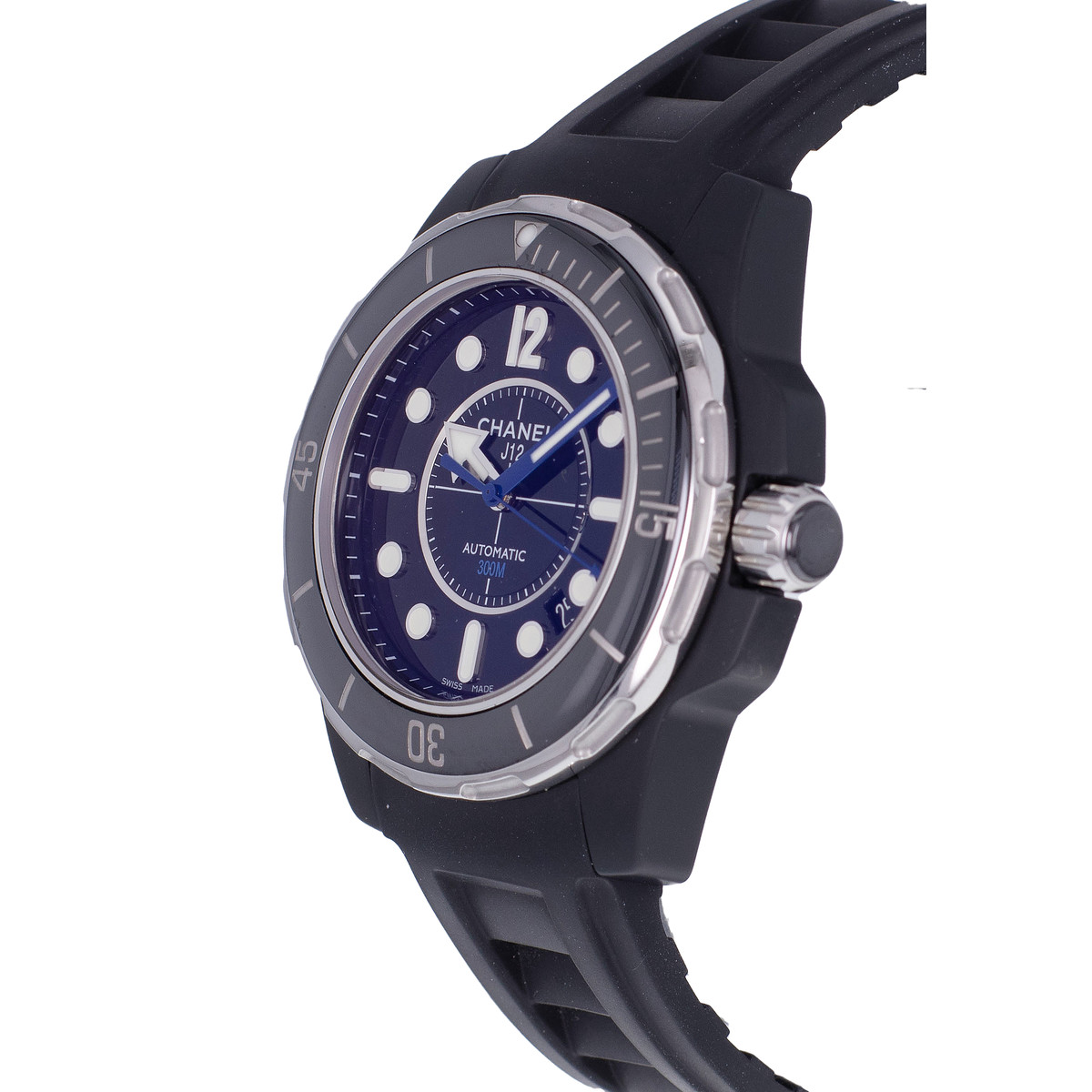 Montre d'occasion CHANEL J12 Marine 42 mm homme automatique bracelet caoutchouc - vue D2