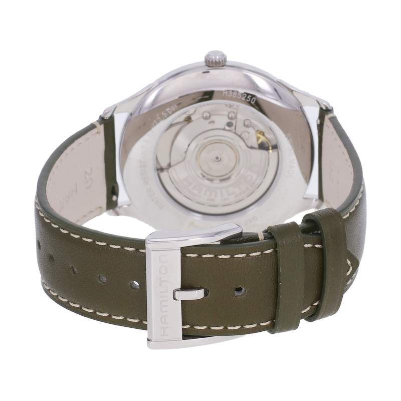 Montre d'occasion HAMILTON Jazzmaster Thin Line homme automatique bracelet cuir d'origine - vue 3