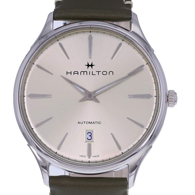 Montre d'occasion HAMILTON Jazzmaster Thin Line homme automatique bracelet cuir d'origine - vue D1