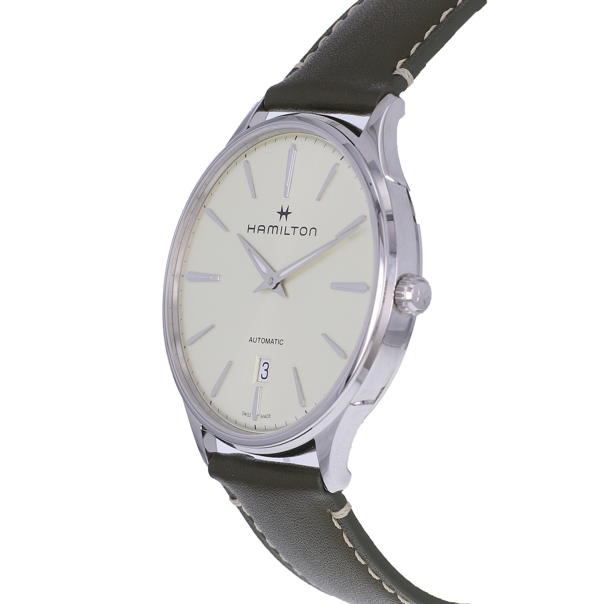 Montre d'occasion HAMILTON Jazzmaster Thin Line homme automatique bracelet cuir d'origine - vue D2