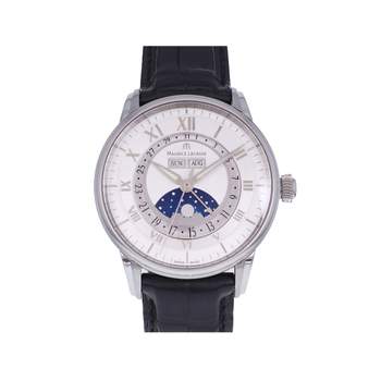 Montre d'occasion MAURICE LACROIX Masterpiece Phase de Lune homme automatique bracelet cuir d'origine