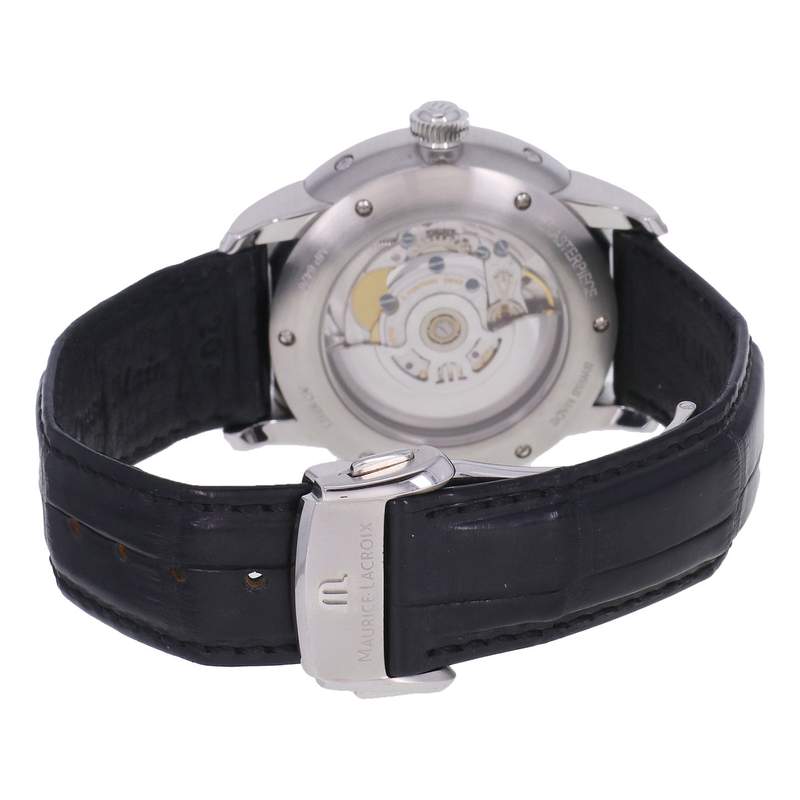 Montre d'occasion MAURICE LACROIX Masterpiece Phase de Lune homme automatique bracelet cuir d'origine - vue 3