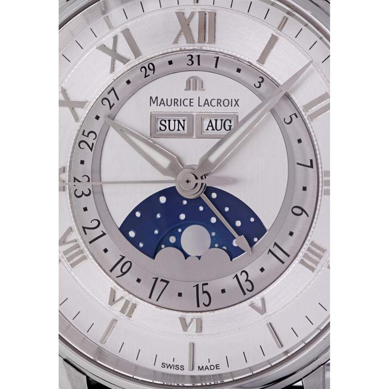 Montre d'occasion MAURICE LACROIX Masterpiece Phase de Lune homme automatique bracelet cuir d'origine - vue D1