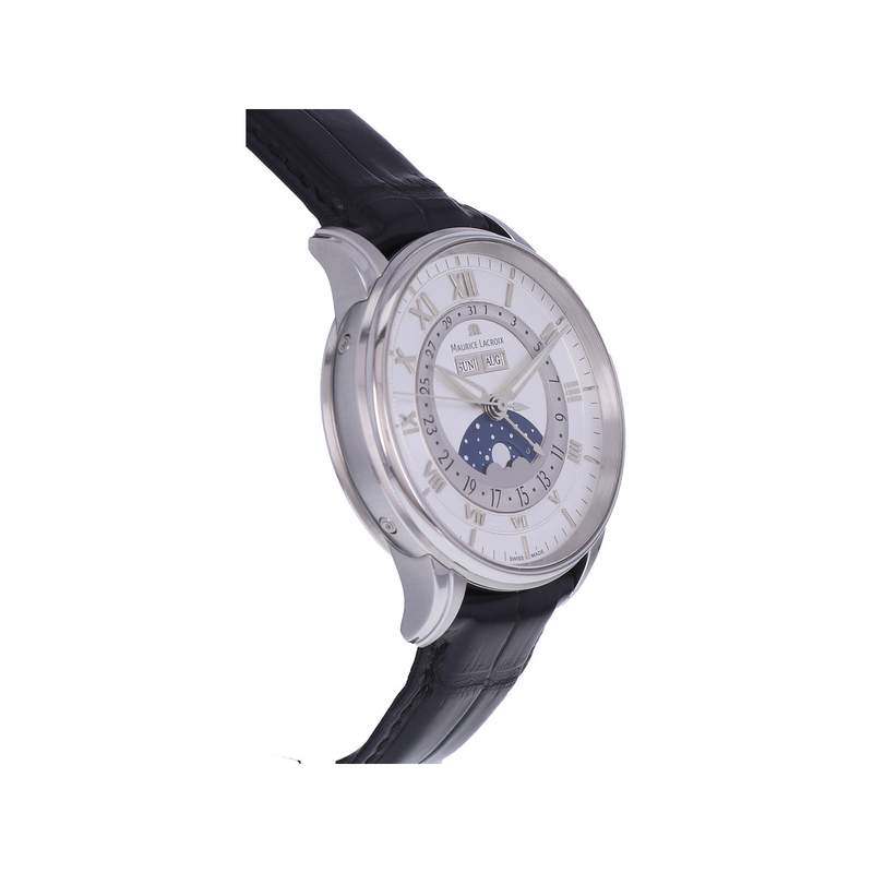 Montre d'occasion MAURICE LACROIX Masterpiece Phase de Lune homme automatique bracelet cuir d'origine - vue 2