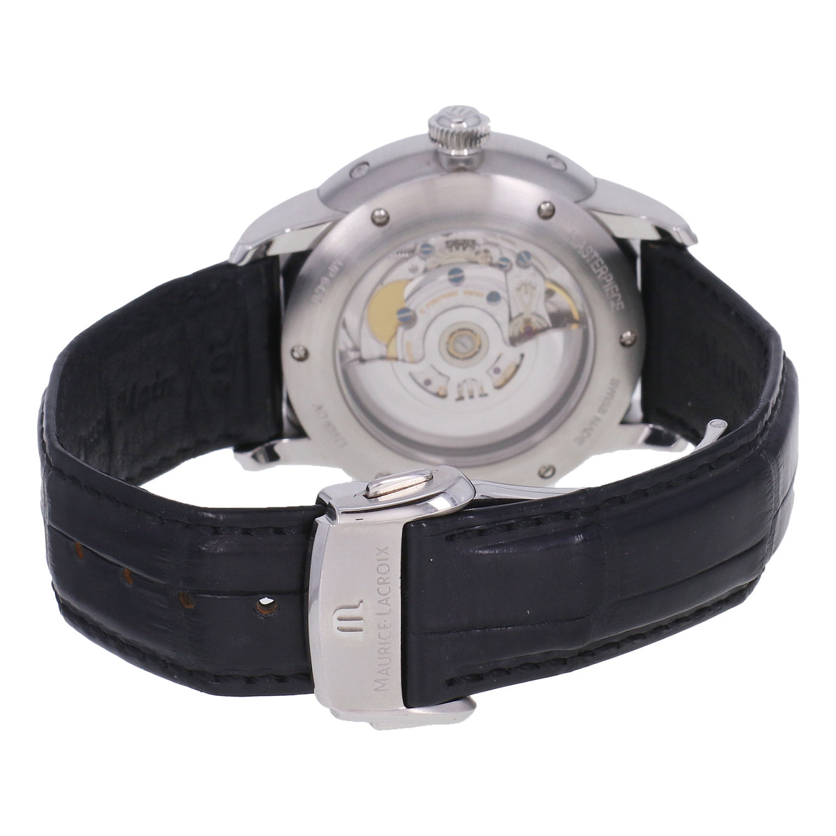 Montre d'occasion MAURICE LACROIX Masterpiece Phase de Lune homme automatique bracelet cuir d'origine - vue 3