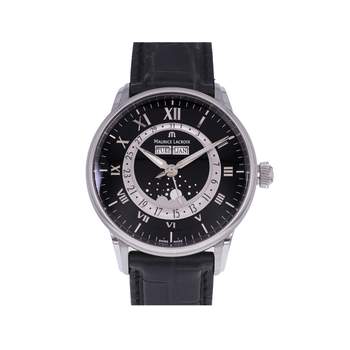 Tweedehands MAURICE LACROIX Masterpiece Phase de Lune herenhorloge, automatisch, met originele leren band