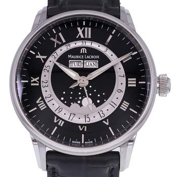 Tweedehands MAURICE LACROIX Masterpiece Phase de Lune herenhorloge, automatisch, met originele leren band