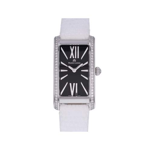 Tweedehands MAURICE LACROIX Fiaba-horloge voor dames, met diamanten, quartz, originele leren band