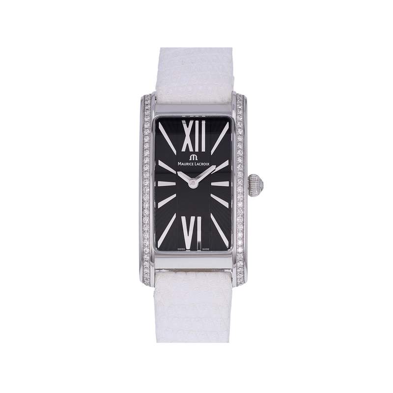 Montre d'occasion MAURICE LACROIX Fiaba Diamants femme quartz bracelet cuir d'origine - vue 1