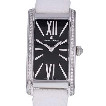 Tweedehands MAURICE LACROIX Fiaba-horloge voor dames, met diamanten, quartz, originele leren band