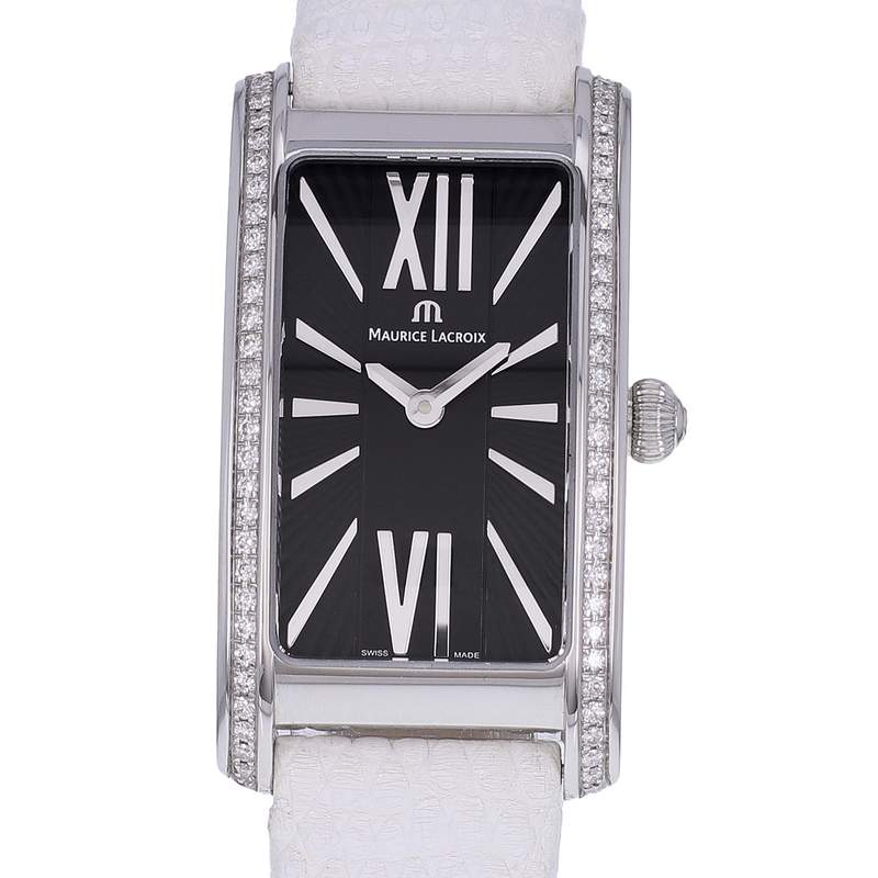 Montre d'occasion MAURICE LACROIX Fiaba Diamants femme quartz bracelet cuir d'origine - vue D1