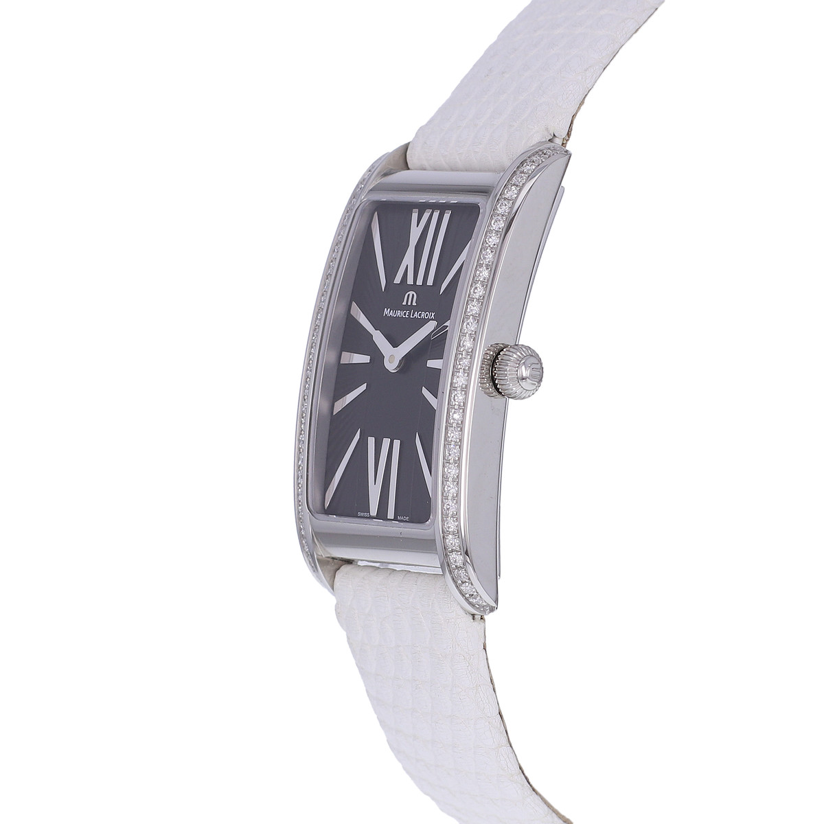Montre d'occasion MAURICE LACROIX Fiaba Diamants femme quartz bracelet cuir d'origine - vue D2