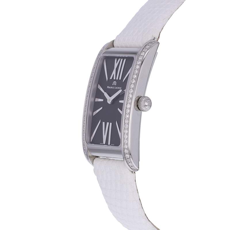 Montre d'occasion MAURICE LACROIX Fiaba Diamants femme quartz bracelet cuir d'origine - vue D2