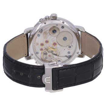 Tweedehands MAURICE LACROIX Masterpiece Lune Rétrograde herenhorloge, mechanisch, met originele leren band