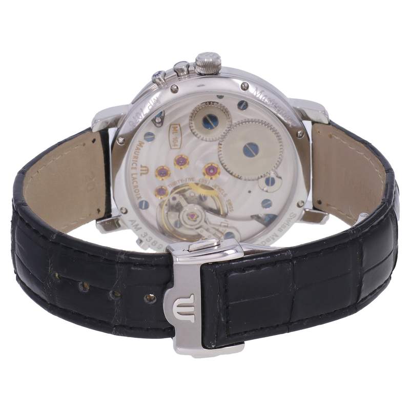 Montre d'occasion MAURICE LACROIX Masterpiece Lune Rétrograde homme mécanique bracelet cuir d'origine - vue 3