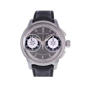 Tweedehands MAURICE LACROIX Masterpiece Chronograaf herenhorloge, mechanisch, met originele leren band
