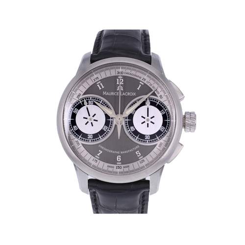 Montre d'occasion MAURICE LACROIX Masterpiece Chronographe homme mécanique bracelet cuir d'origine