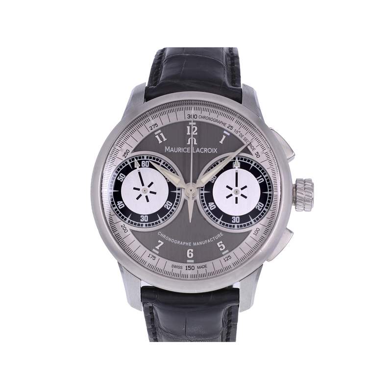Montre d'occasion MAURICE LACROIX Masterpiece Chronographe homme mécanique bracelet cuir d'origine - vue 1