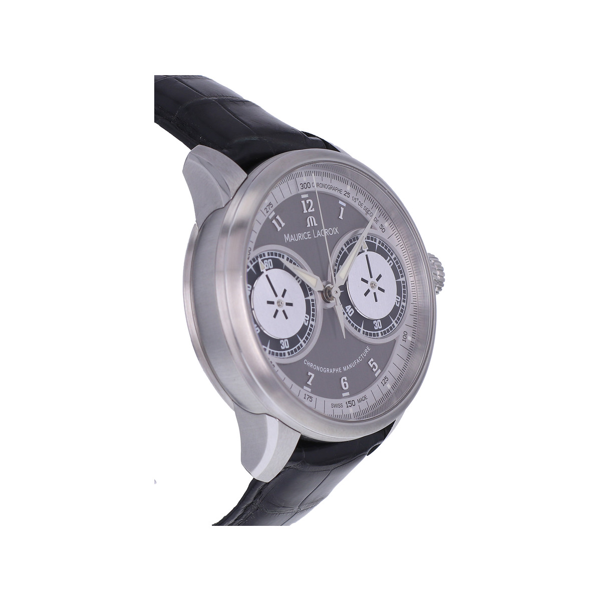 Montre d'occasion MAURICE LACROIX Masterpiece Chronographe homme mécanique bracelet cuir d'origine - vue 2