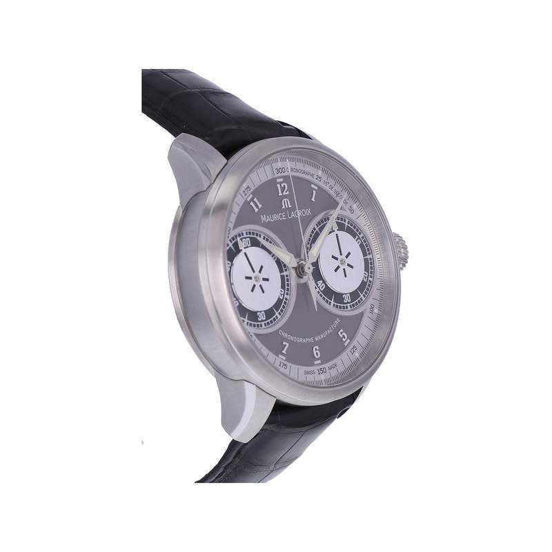 Montre d'occasion MAURICE LACROIX Masterpiece Chronographe homme mécanique bracelet cuir d'origine - vue 2