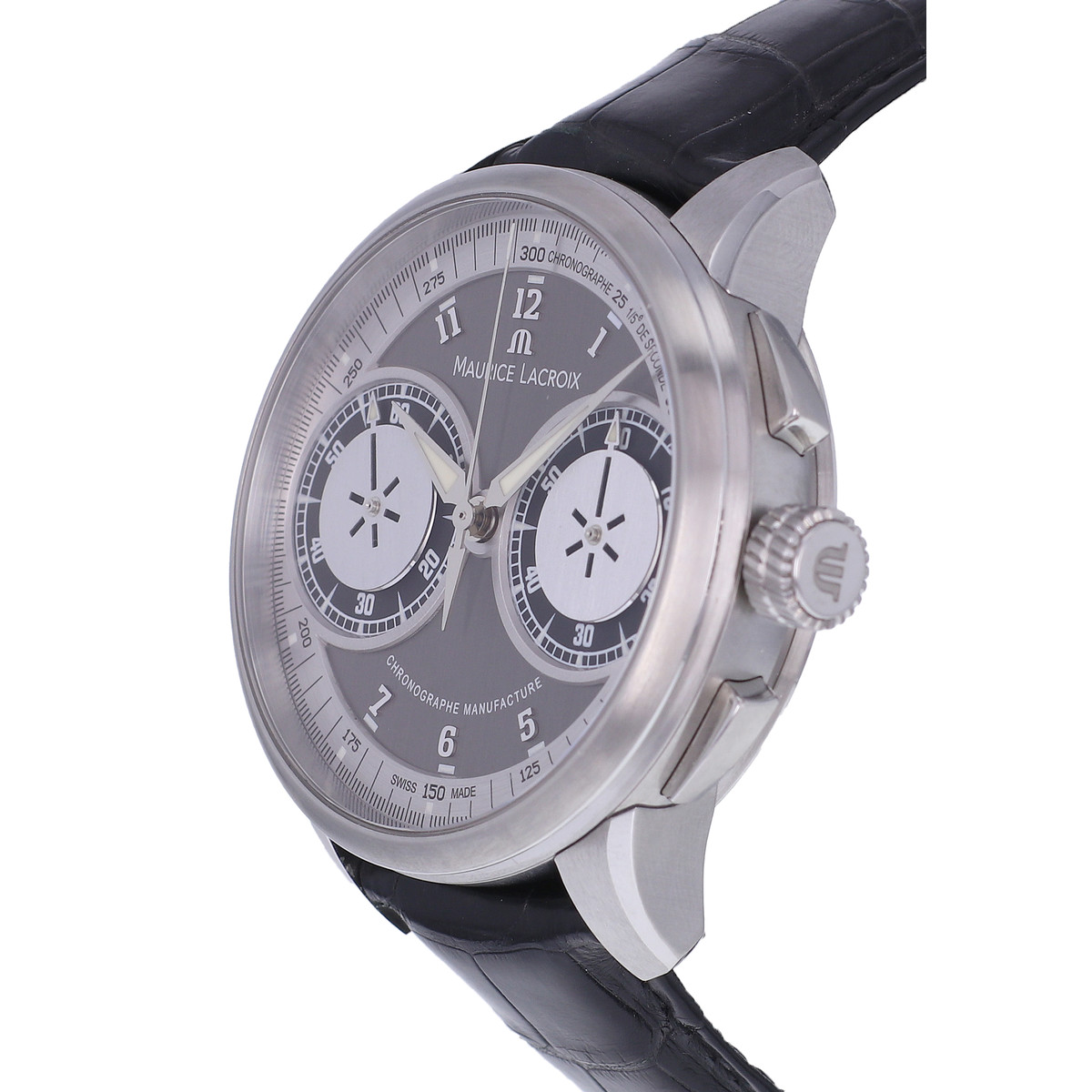 Montre d'occasion MAURICE LACROIX Masterpiece Chronographe homme mécanique bracelet cuir d'origine - vue D2