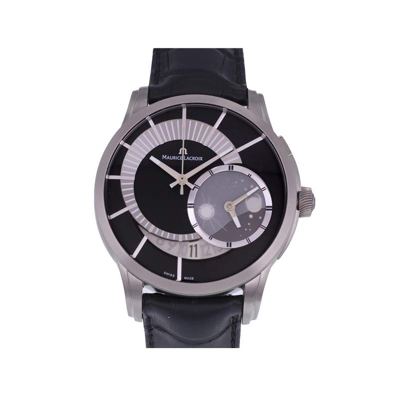 Montre d'occasion MAURICE LACROIX Pontos Décentrique homme mécanique bracelet cuir d'origine - vue 1