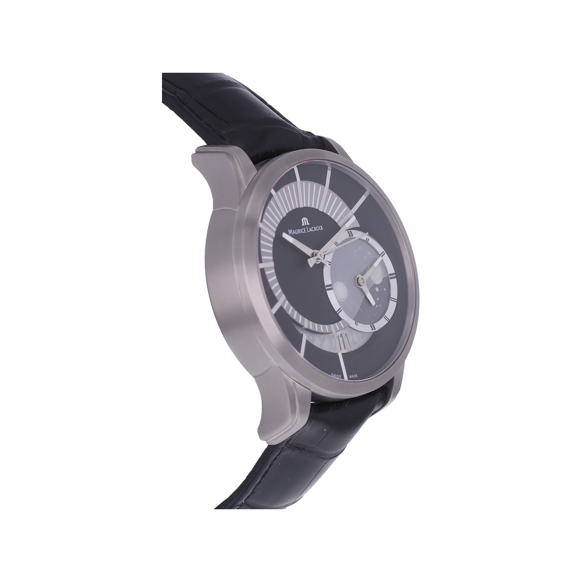 Montre d'occasion MAURICE LACROIX Pontos Décentrique homme mécanique bracelet cuir d'origine - vue 2