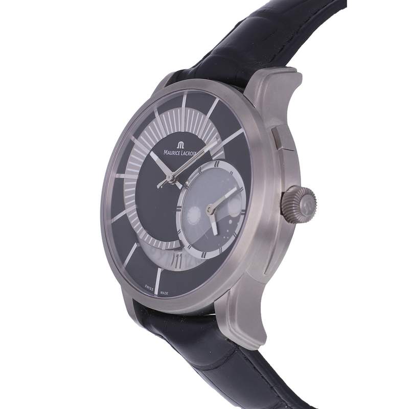 Montre d'occasion MAURICE LACROIX Pontos Décentrique homme mécanique bracelet cuir d'origine - vue D2